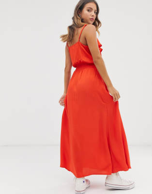 robe longue rouge pimkie