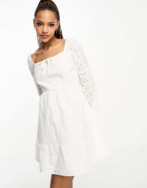 Pimkie Robe patineuse en broderie anglaise avec encolure carr e