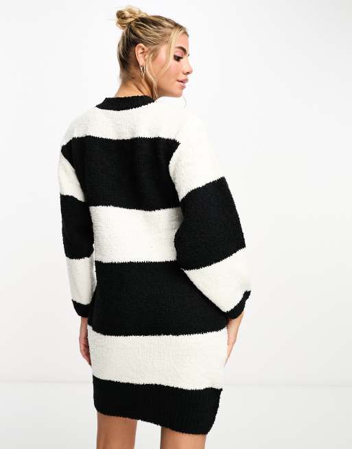 Pimkie Robe pull rayures Noir et blanc ASOS