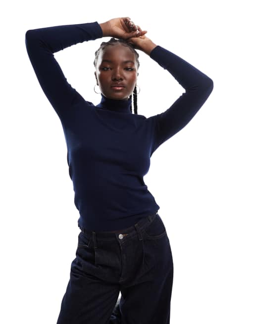 Pimkie – Rollkragenpullover aus Feinstrick in Marineblau