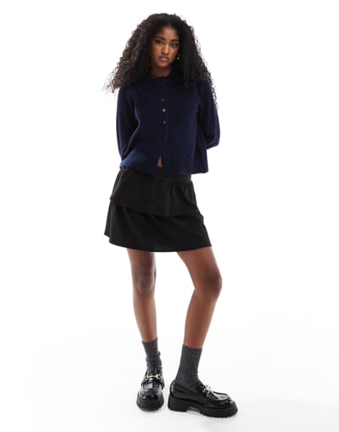 Pimkie ruffle mini skirt in black - view 1