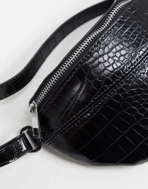 Pimkie Sac banane imitation croco Noir ASOS