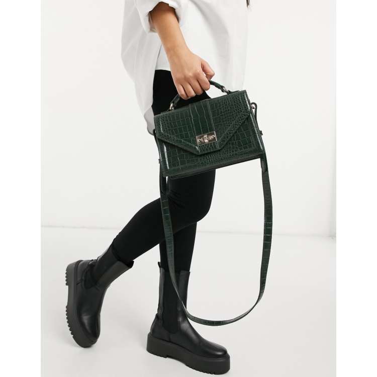 Pimkie Sac bandouli re effet croco Vert fonc