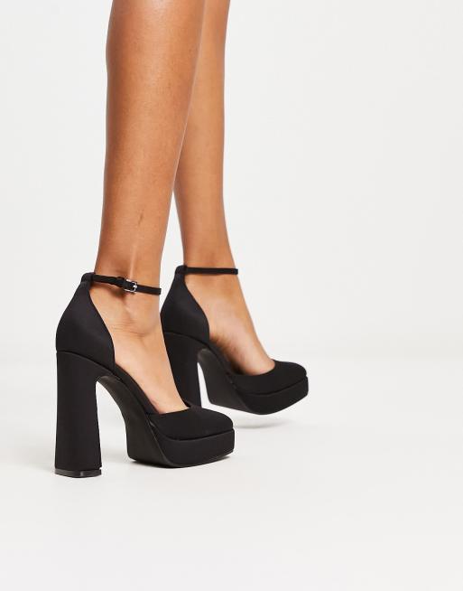 Pimkie - Satijnen pumps met plateauzool in zwart, 3 van 4