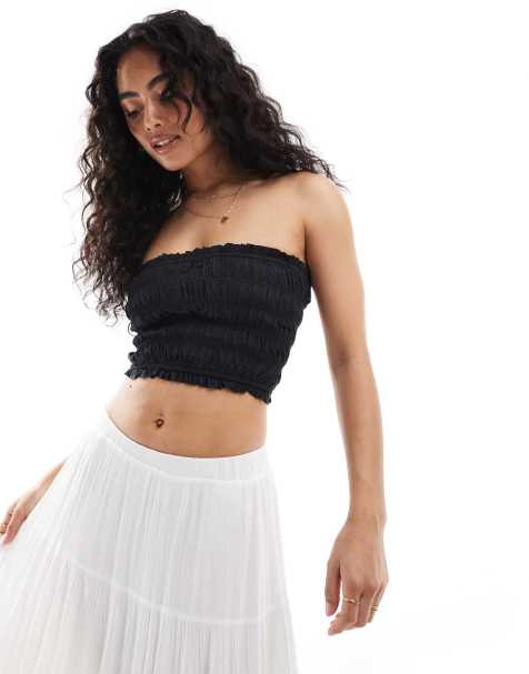 Pimkie shirred bandeau top in black - view 1