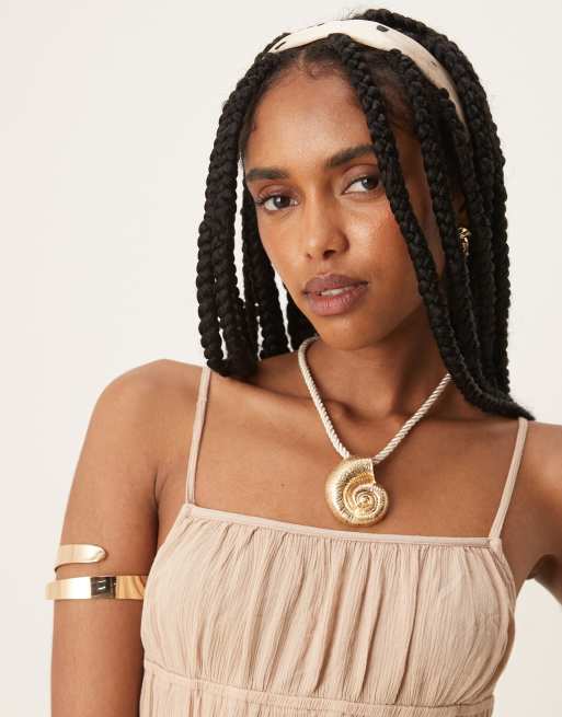 Pimkie shirred strappy maxi dress in beige, 2 of 4