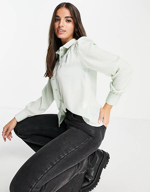  Shirts & Blouses/Pimkie shirt with button detail in sage green 
