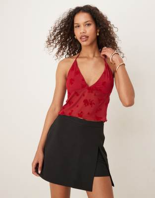 Pimkie side split mini skirt in black - view 1