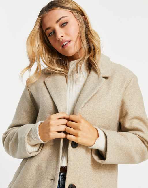 Beige single deals breasted coat