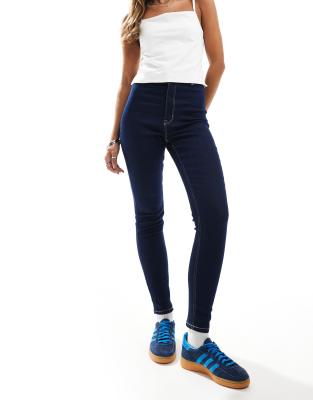 Pimkie Pimkie skinny high waisted jeans in indigo-Navy