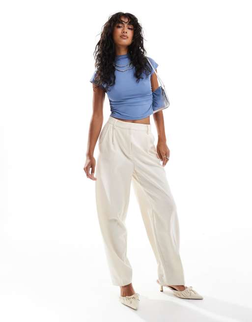 Pimkie slinky ruched cap sleeve top in blue, 3 of 4