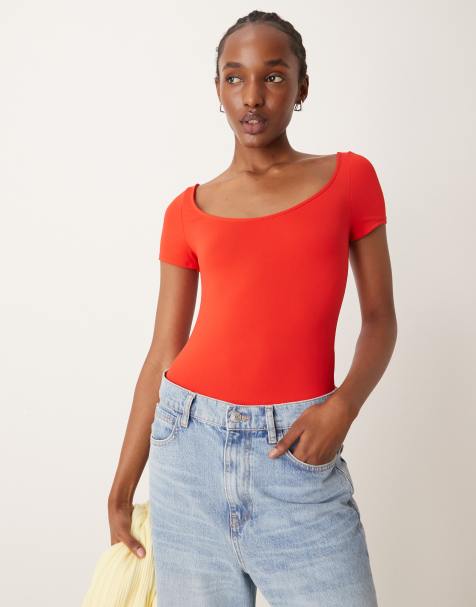 Pimkie slinky scoop neck body in red - view 1