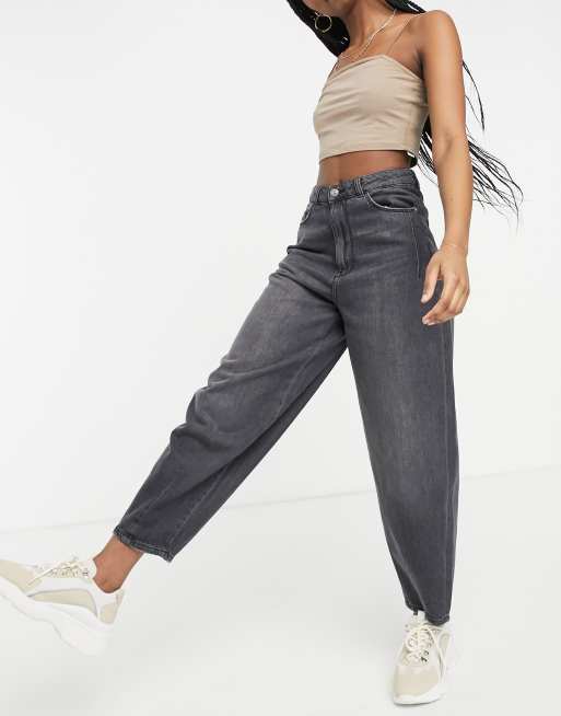 Pimkie slouchy high waist jeans in black wash