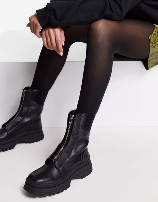 Platform zip sale up boots