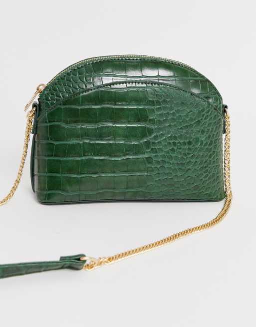 Pimkie snake embossed cross body bag in green