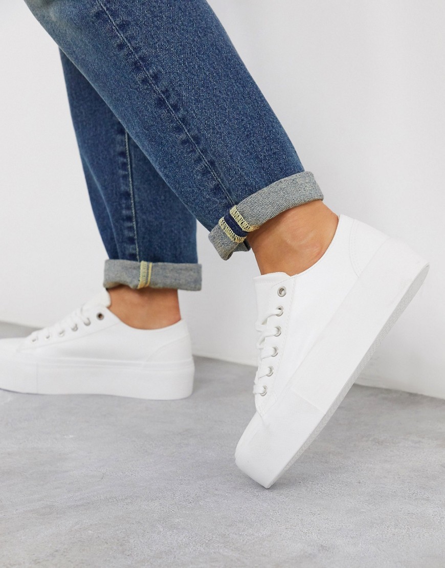 Pimkie - Sneakers flatform bianche-Bianco