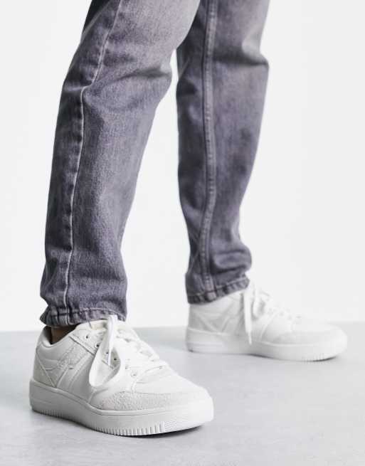 Pimkie - Sneakers met dikke zool in wit met beige kleurvlakken