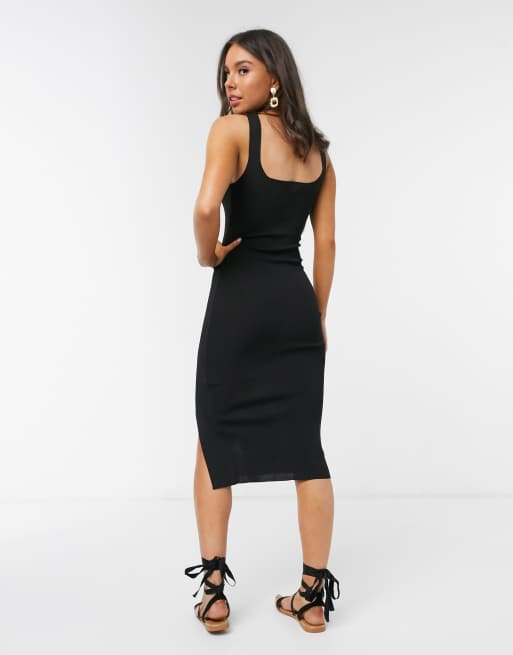 Tight black outlet midi dress