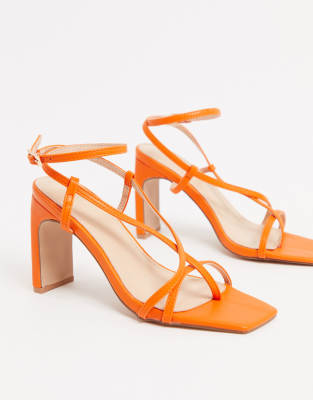 orange heeled sandals