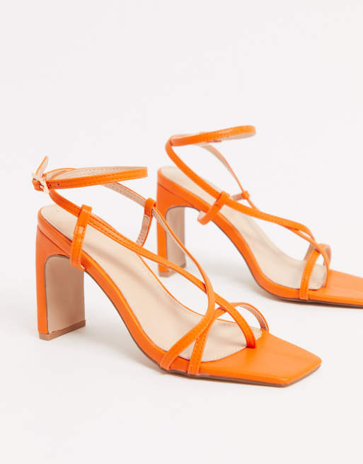 heeled sandals with square toe