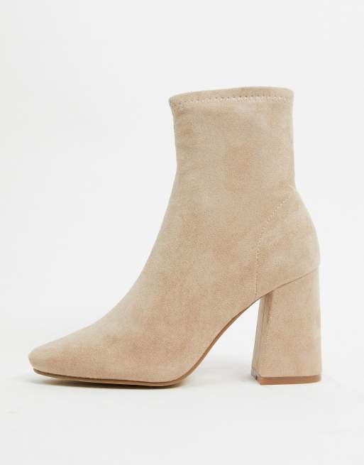 Pimkie - Stivali con tacco in ecopelle beige, 2 di 4