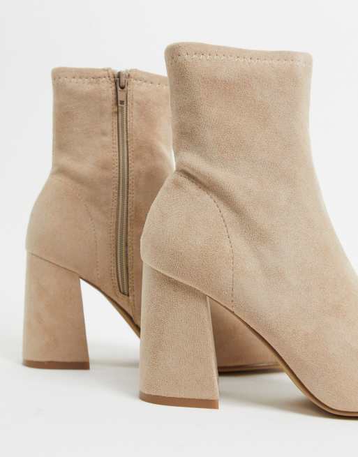 Pimkie - Stivali con tacco in ecopelle beige, 4 di 4
