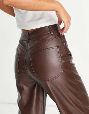 leather trousers straight leg