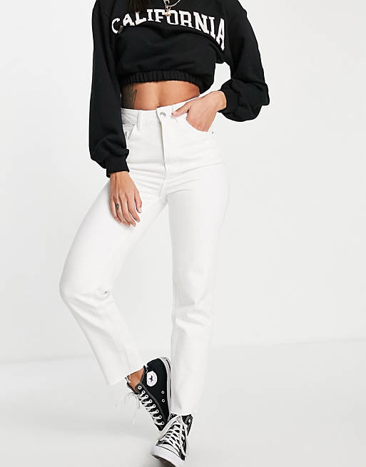 Pimkie high waisted straight leg jean in white
