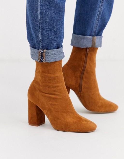 Pimkie suedette high ankle boot in camel | ASOS