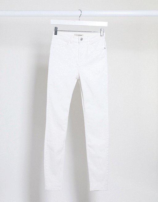 Pimkie super skinny high waisted jean in white