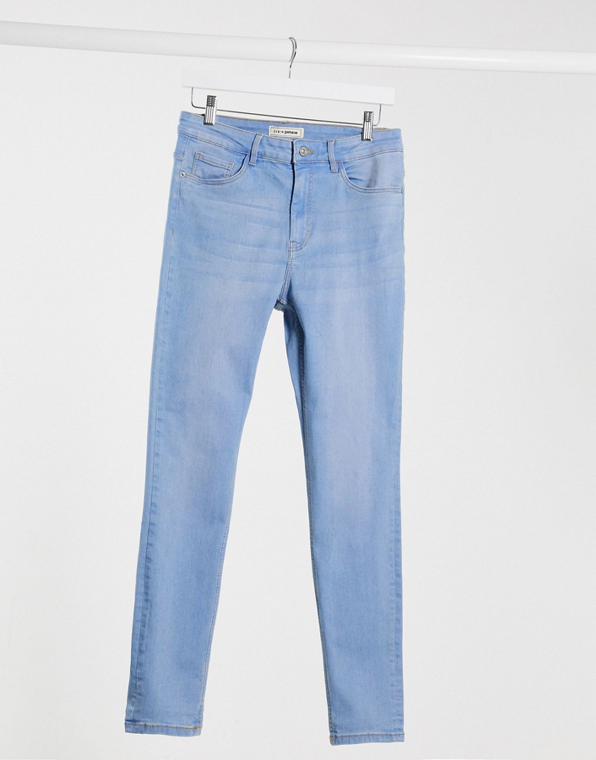 Pimkie - Super skinny jeans van gerecycled katoen met hoge taille in lichtblauw