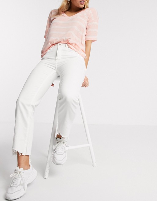 Pimkie cotton straight fit jean in white - WHITE