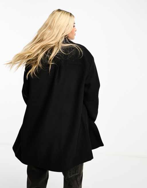 Pimkie – Svart kappa i yllemix och oversize, 2 av 4