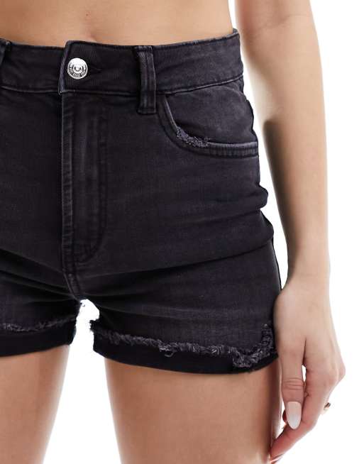 Pimkie – Svarta jeansshorts med uppvikt nederkant, 4 av 5