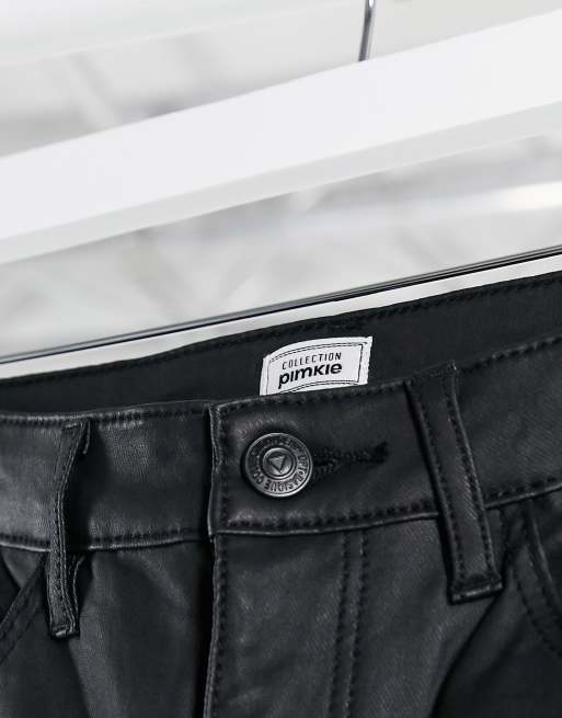 Pimkie – Svarta skinny jeans med beläggning, 4 av 4