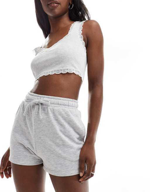 Pimkie – Sweat-Shorts in Grau mit Kordelzug
