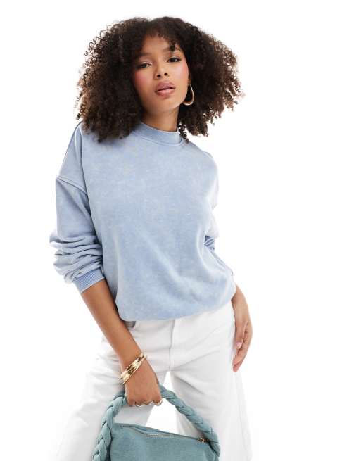 Pimkie – Sweatshirt in hellblauer Acid-Waschung, 2 von 4