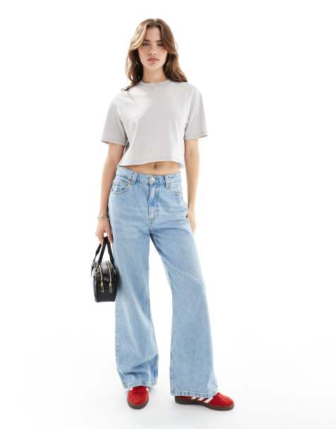 Pimkie - T-shirt crop top à manches courtes - Gris clair - view 1