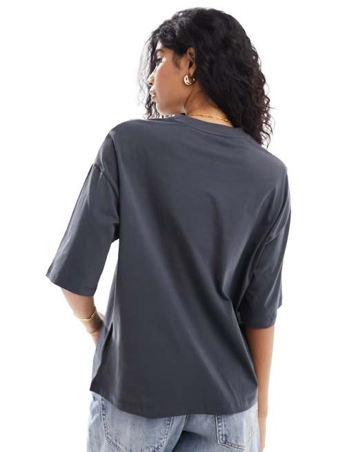 Pimkie - T-shirt grigio slavato con stampa con sole e luna, 4 di 4