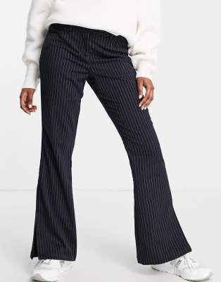 Pinstripe Flared Trousers