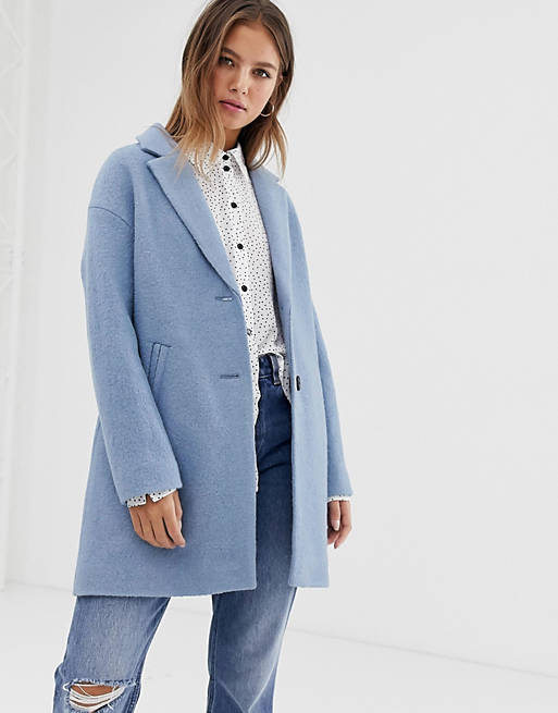 Pimkie tailored coat in pale blue