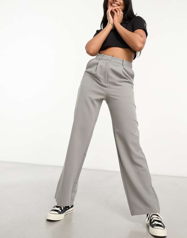 Pimkie - tailored straight leg trousers in grey