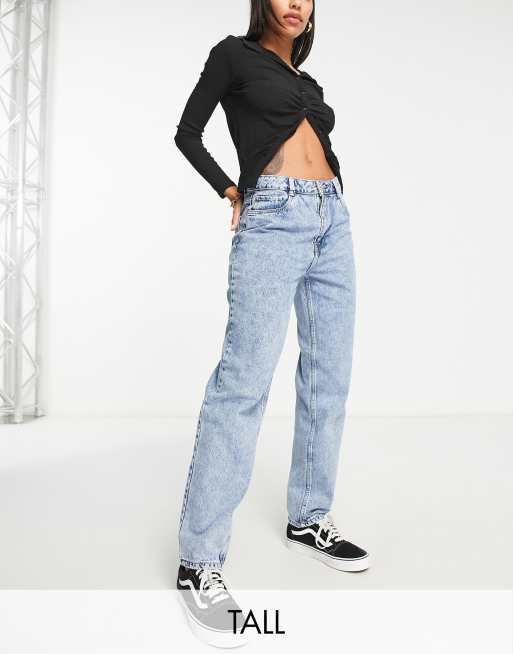 Pimkie Tall – Blå mom jeans med hög midja