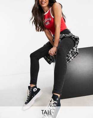 Pimkie Tall high waist skinny jeans in black - BLACK - ASOS Price Checker