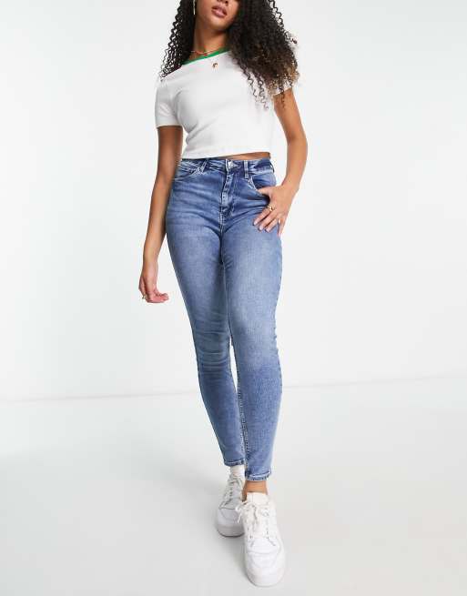 Pimkie Tall - Jeans skinny a vita alta blu medio, 4 di 4