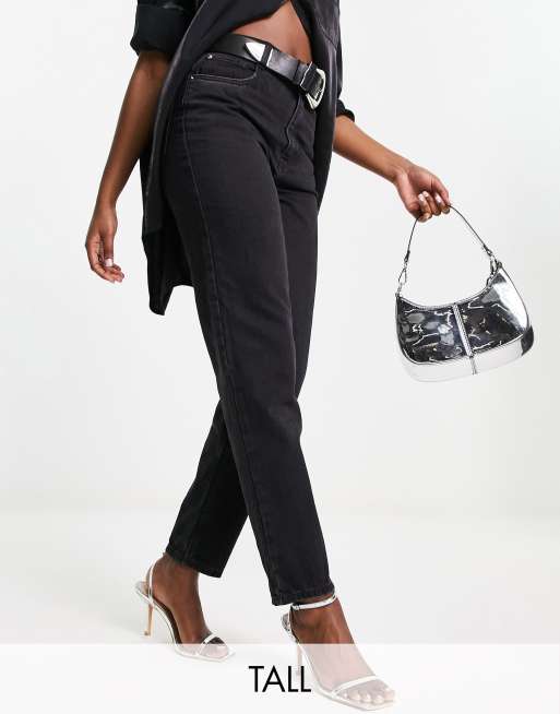 Pimkie Tall – Mom-Jeans in Schwarz mit hohem Bund