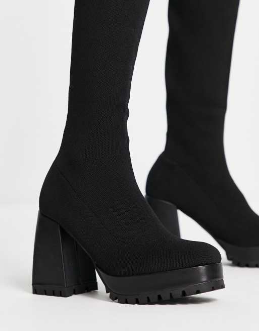 Thigh high knit boots sale