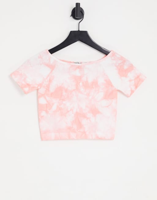 Pimkie Top à manches courtes et épaules dénudées teint par