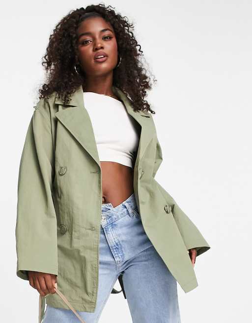 Pimkie Trench coat court avec ceinture Kaki