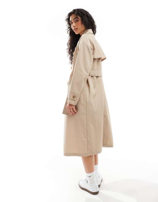 Pimkie - Trenchcoat met riem en lange pasvorm in ecru, 3 van 4